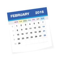 February 2016 European Calendar