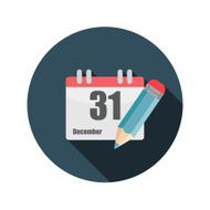 Flat Design Concept Calendar Vector Illustration With Long Shado N2
