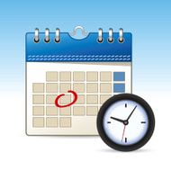 Calendar icon with clock