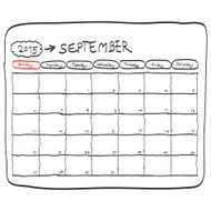 september 2015 planning calendar doodles hand drawn