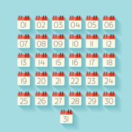 Flat calendar icon Date and time background
