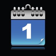 Calendar icon on black