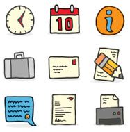 Hand drawn office icons