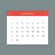 Calendar page for November 2015
