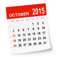 October 2015 calendar