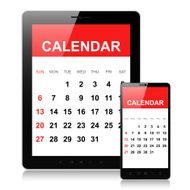 Calendar on mobile phone and tablet pc