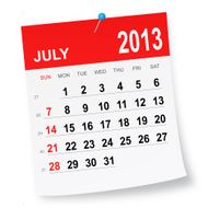 July 2013 calendar