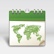 Calendar icon world map