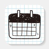 Monthly calendar doodle drawing
