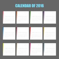 calender of 2016