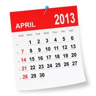 April 2013 calendar