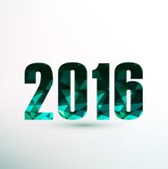 New Year 2016 in low poly style Vector illustration