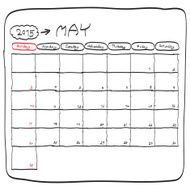 may 2015 planning calendar doodles hand drawn