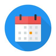 Calendar flat circle icon