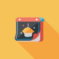 birthday calendar flat icon with long shadow eps10