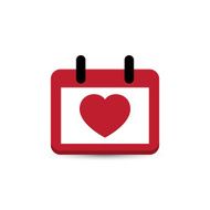 Vector Love Heart Valentine Day Calendar Illustration
