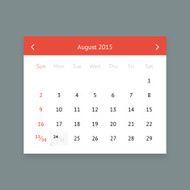 Calendar page for August 2015 N3