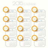 Modern calendar 2015 Vector illustr ation N2