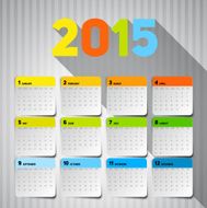 Simple 2015 Calendar Background card design N2