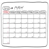 may 2015 planning calendar doodles hand drawn N2