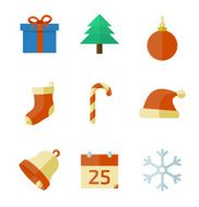Christmas icons in flat style