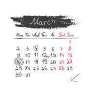 Handdrawn calendar March 2015 Vector