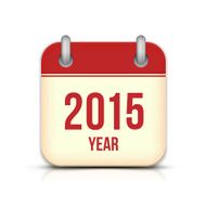 2015 Year Vector Calendar App Icon With Reflection