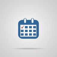 icon calendar with shadow