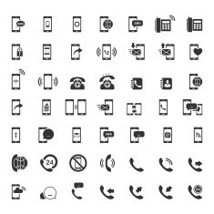 Phone and communication set Vector EPS10 N3