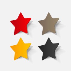 Paper clipped sticker pentagonal star