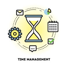 Time management and business planning graphic outline icon N3