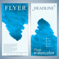 Modern watercolor flyer or leaflet layout design Vector illustration
