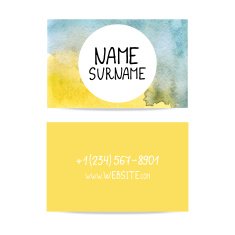 business card vector watercolor
