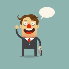 Happy business man cartoon character