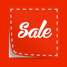 Coupon with Sale tag Vector label cut lines