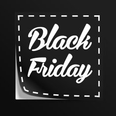 Coupon with Black Friday tag Vector label cut lines