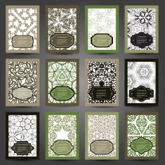 Set retro business card Card or invitation Vintage decorative elements N2