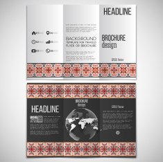 Vector set of tri-fold brochure design template on both N14