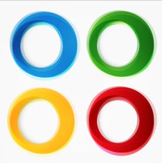 Set of round colorful vector shapes N6