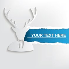 Deer design and banner for text clean vector