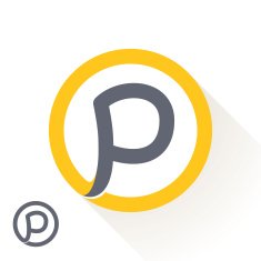 P letter with round line logo