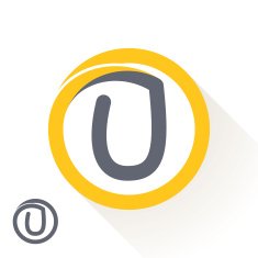 U letter with round line logo