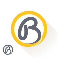 B letter with round line logo