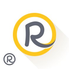 R letter with round line logo