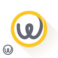 W letter with round line logo