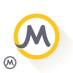 M letter with round line logo