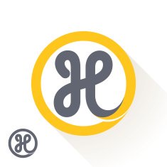 H letter with round line logo