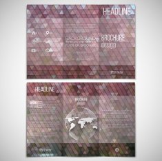 Vector set of tri-fold brochure design template on both N17