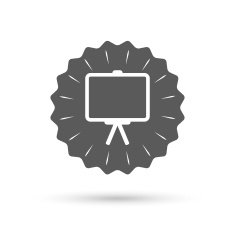 Presentation billboard sign icon PPT symbol