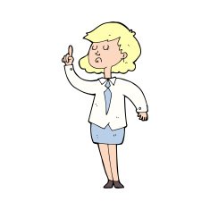 cartoon woman making point
